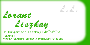 lorant liszkay business card